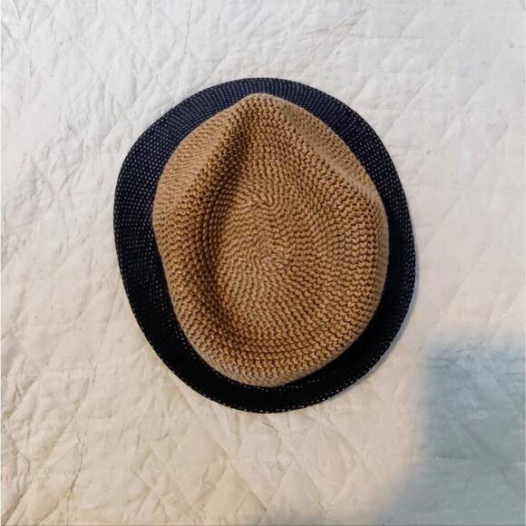 Stylish Tan and Black Fedora Hat - Picture 2 of 5